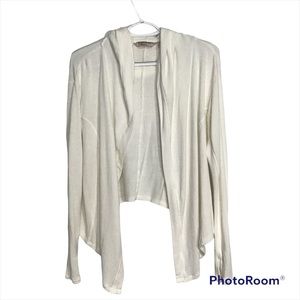Athleta White Hooded Open Front Cardigan size XXS
